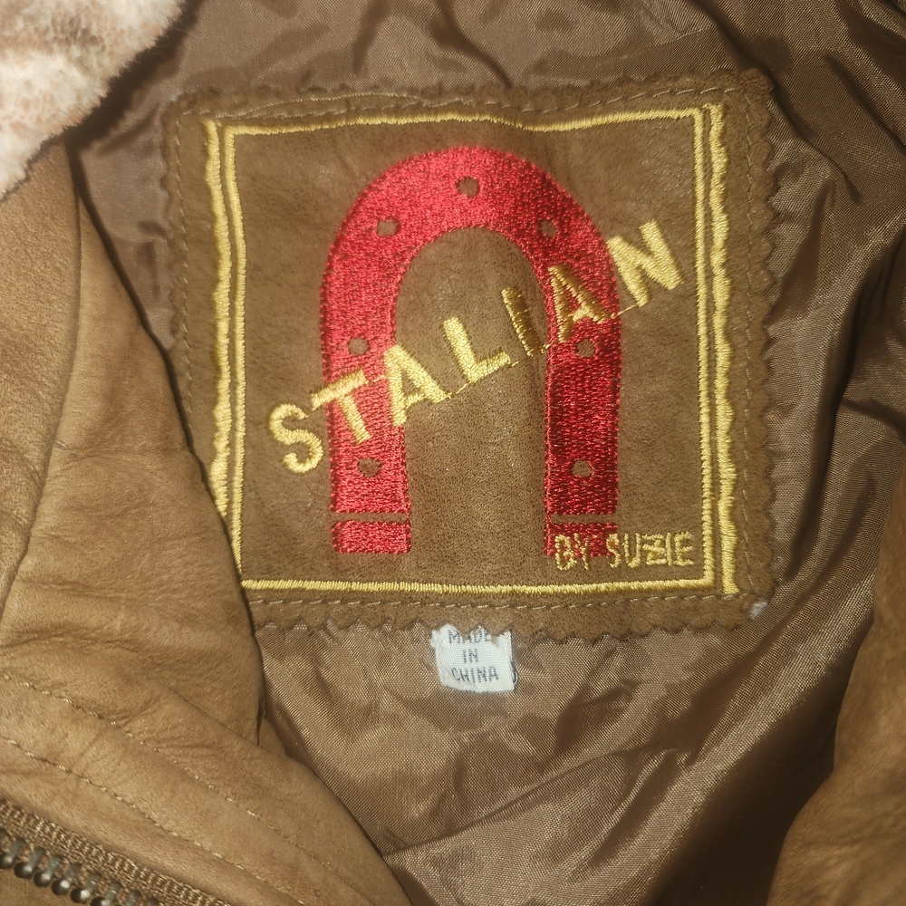Brown Jacket with Red and Gold Patch